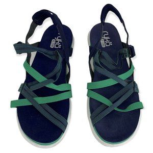 Ryka Mirasa Sandals Green & Blue Women's 8M ReZorb Cushioning.